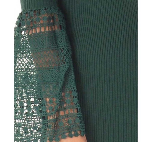 LILLY Green Lace Sleeve Bodycon Dress - Picture 4 of 4